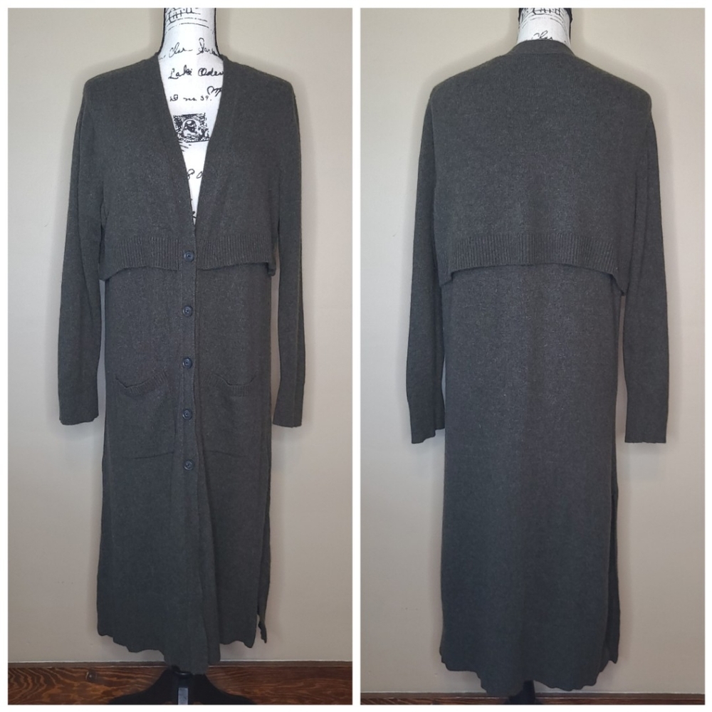 Banana Republic Duster Cardigan, Olive Green